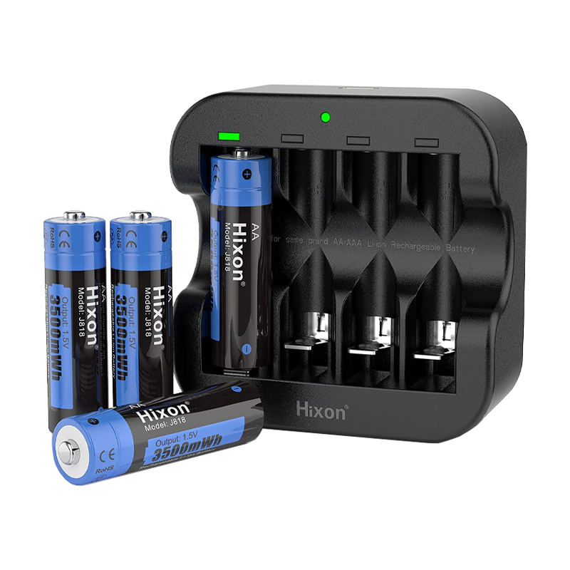 Hixon 4-Pack Oplaadbare Batterijen met Lader (1.5V Constant Voltage, 3500 mAh) - Koop Unbound