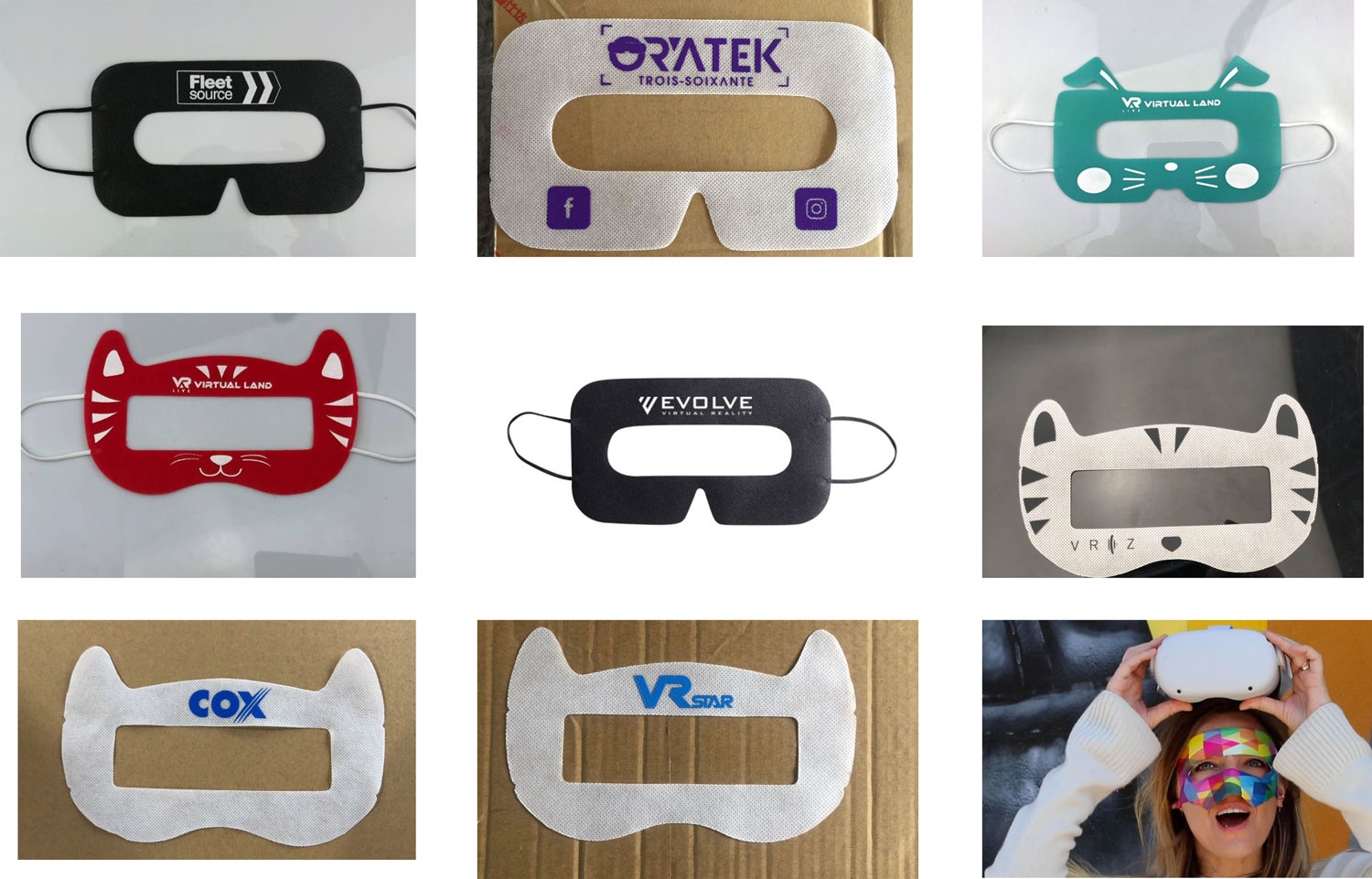 Bedrukte VR maskers (in doosjes van 100 stuks)