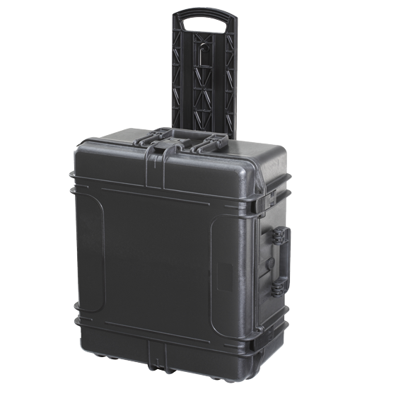MAX620H250STR Waterdichte koffer met trolley zwart  met plukfoam binnenmaten 62,0 x 46,0 x 25,0 cm