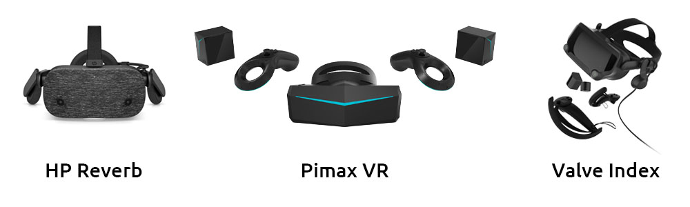HP Reverb, Pimax VR & Valve Index